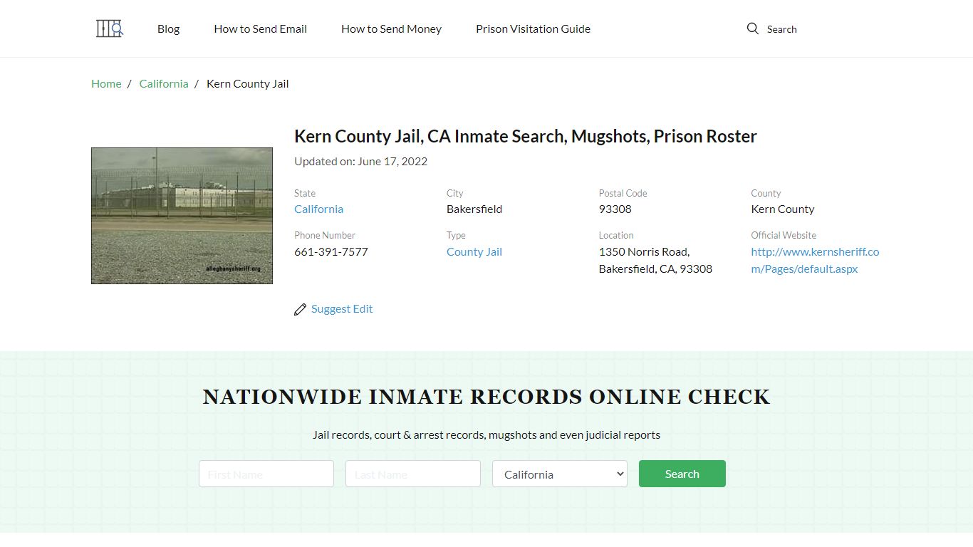 Kern County Jail, CA Inmate Search, Mugshots, Prison ...